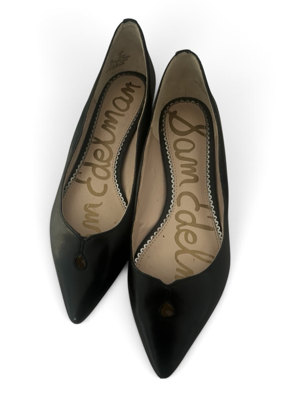 Sam Edelman Black Leather Pointed Toe Flats Size 7 M